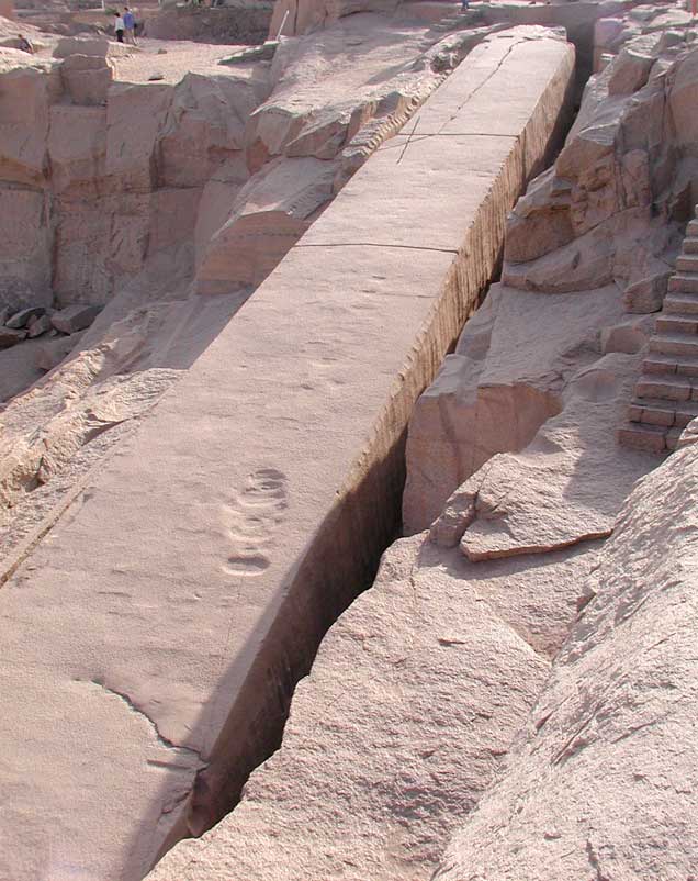 Aswan: View of the unfinished obelisk. Aswan: View of the unfinished obelisk.