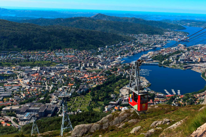 Bergen: Ascent in the funicular railway included.