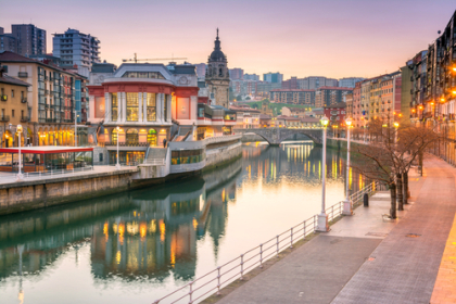 Dawn in Bilbao food market.