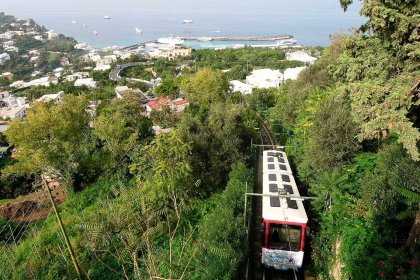 Capri. Ascent in the funicular railway (optional).