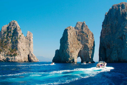 Capri: Motor boat trip to the White Grotto (optional).