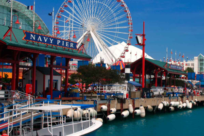 Chicago: Navy Pier: The old boat landing on the shores of Lake Michigan