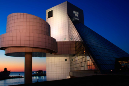 Cleveland: Rock and Roll, a monument to famous rock stars.