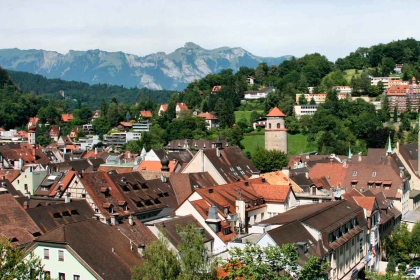 Feldkirch: A border town presided over by its castle.