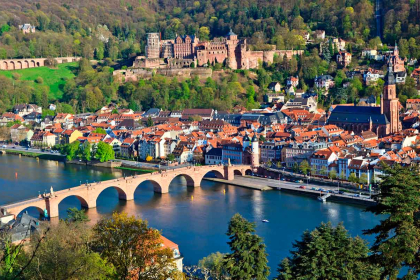 Heidelberg: View of the city and its castle.