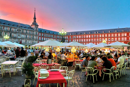 Madrid:  Visit to Plaza Mayor at night included.