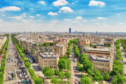 Beautiful panoramic view of Paris.