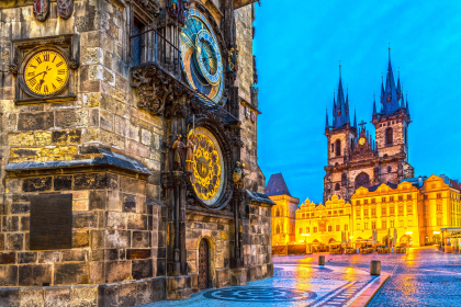 One of the most famous clocks in the world, that of Prague’s central square in the Czech Republic