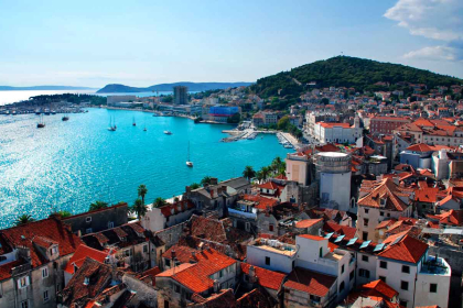 Split: Sea port on the Dalmatian coast.