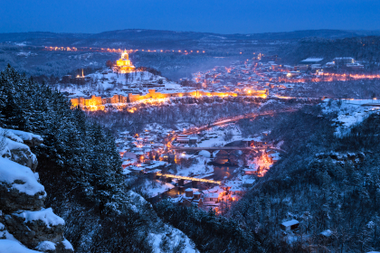 Veloko Tarnovo, Bulgaria in the winter.
