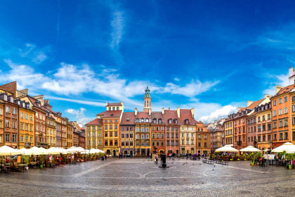 Central square in Warsaw, the capital of Poland